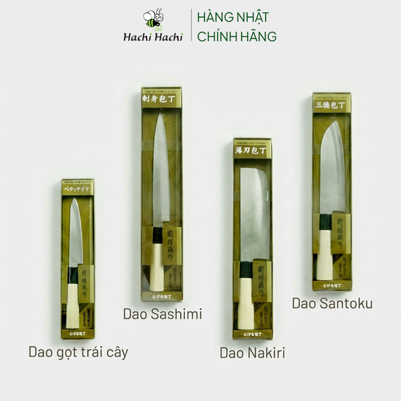 Dao bếp gọt trái cây hoa quả inox Nhật Bản Nikken Tsubazo lưỡi 12cm, cán gỗ thương hiệu NIKKEN CUTLERY