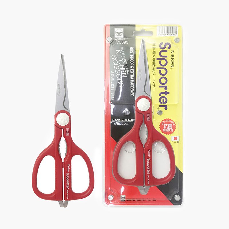 Kéo làm bếp Nhật Bản kháng khuẩn, trợ lực cắt Nikken Supporter 23cm