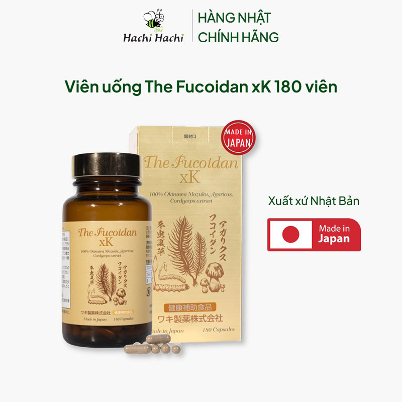 TPBVSK: Viên uống The Fucoidan xK Nhật Bản180 viên, hỗ trợ chống oxy hóa, tăng đề kháng thương hiệu WAKI