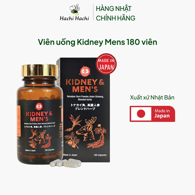 TPBVSK: Viên uống bổ thận tăng cường sinh lực nam Kidney Mens 180 viên-Tặng kèm gói 12 viên (từ 5/1-30/6/2026) thương hiệu WAKI