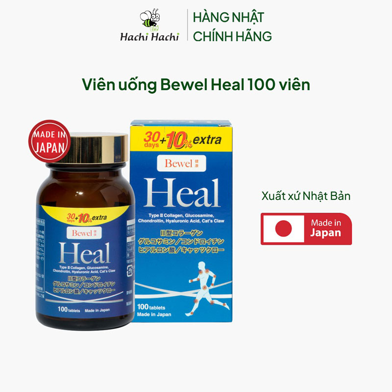 TPBVSK: Viên uống Bewel Heal Nhật Bản 100 viên, Bổ sung chất nhờn cho khớp, giảm đau nhức do thoái hóa thương hiệu WAKI