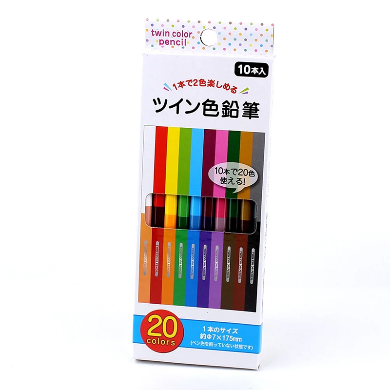 Bút chì màu 2 đầu 20 màu (10 cây) thương hiệu NIPPON PEARL