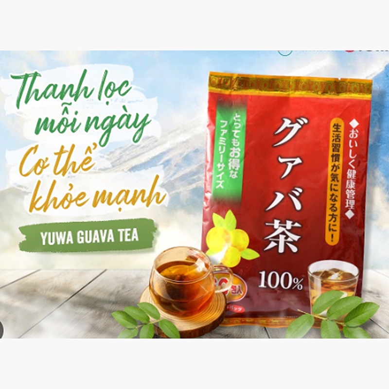 Trà lá ổi Yuwa 180g (3g x 60 gói) thương hiệu YUWA