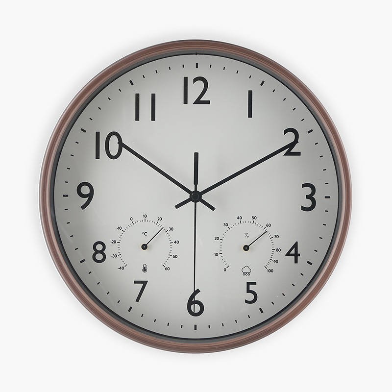 Đồng hồ treo tường 25cm có nhiệt kế, ẩm kế