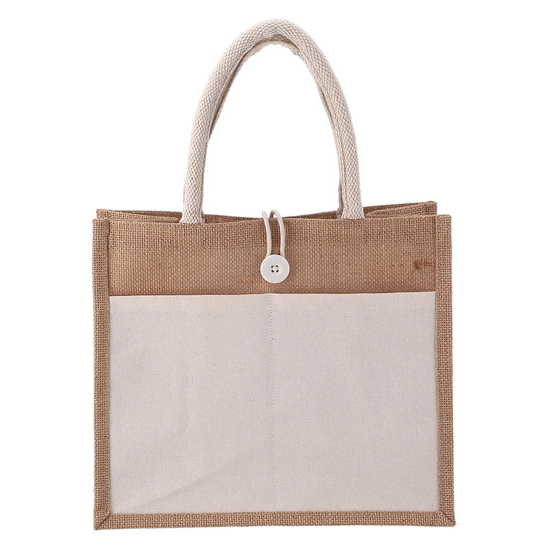 Túi vải đay 3 ngăn có nút gài 31x27cm thương hiệu FUJI BOEKI