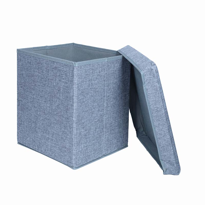 Hộp vải đựng đồ gấp gọn 33x33cm (Xám), có thể ngồi được thương hiệu FUJI BOEKI