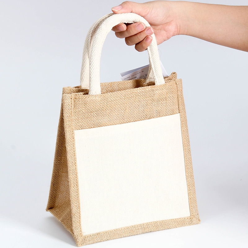 Túi vải sợi đay 2 ngăn 21x23cm thương hiệu FUJI BOEKI