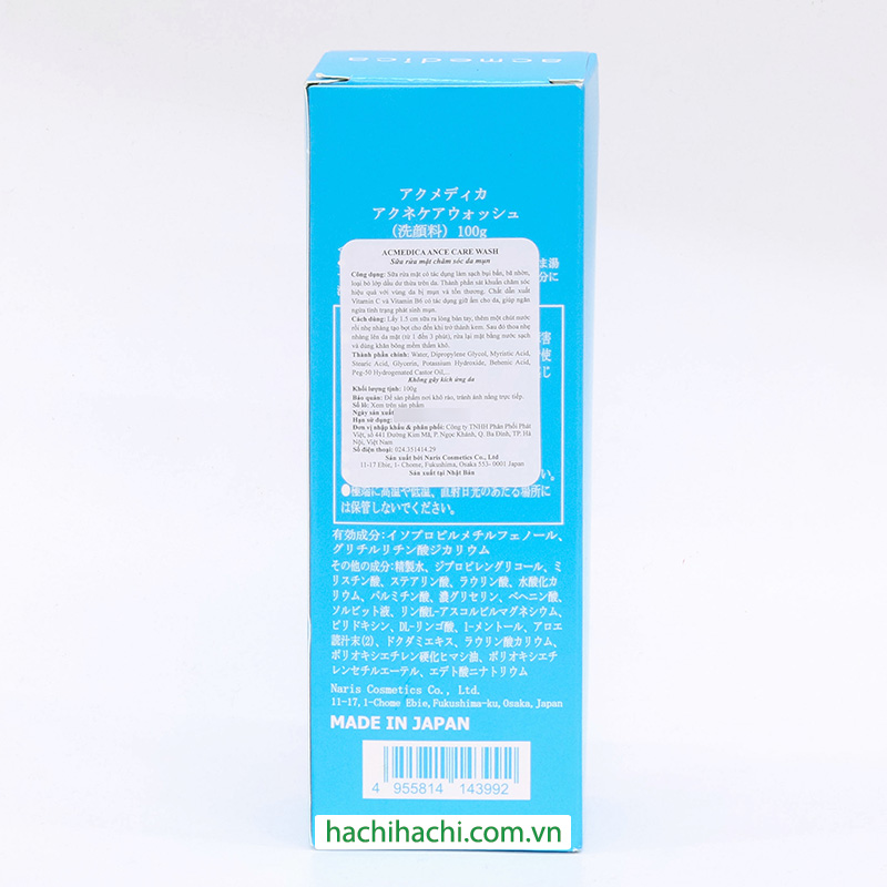 Sữa rửa mặt chăm sóc da mụn Nhật Bản Acmedica 100g  thương hiệu NARIS