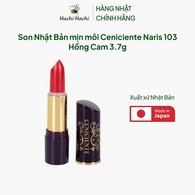 Son Nhật Bản mịn môi Ceniciente Naris 103 - Hồng Cam 3.7g thương hiệu NARIS