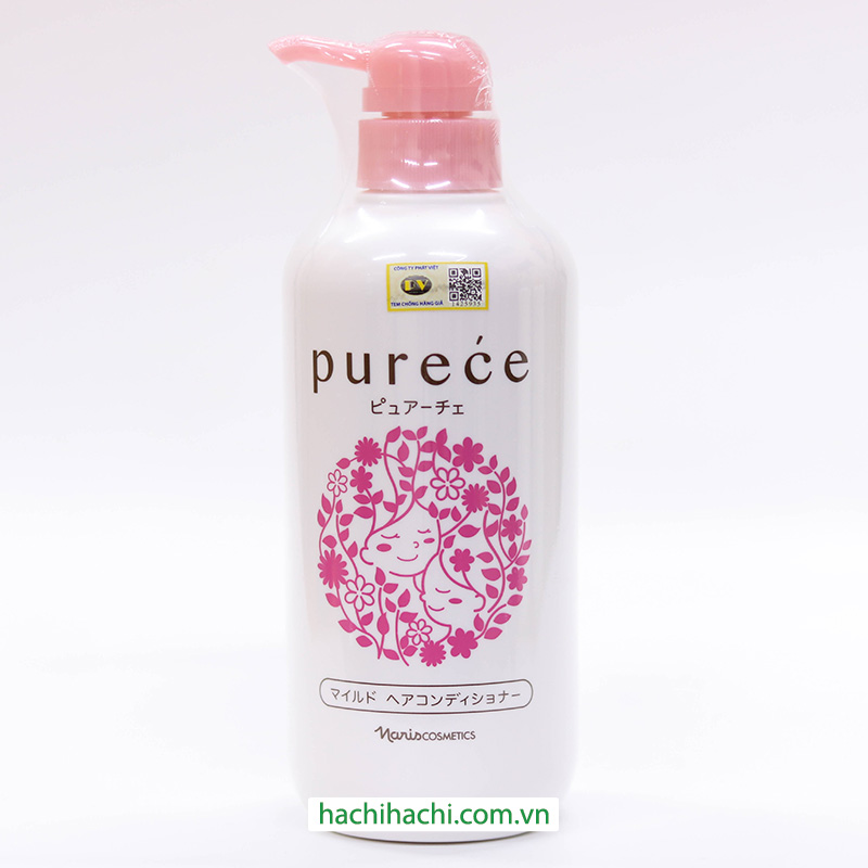 Dầu xả Nhật Bản thảo mộc thiên nhiên Purece 550ml, thích hợp cho cả người lớn và trẻ em thương hiệu NARIS