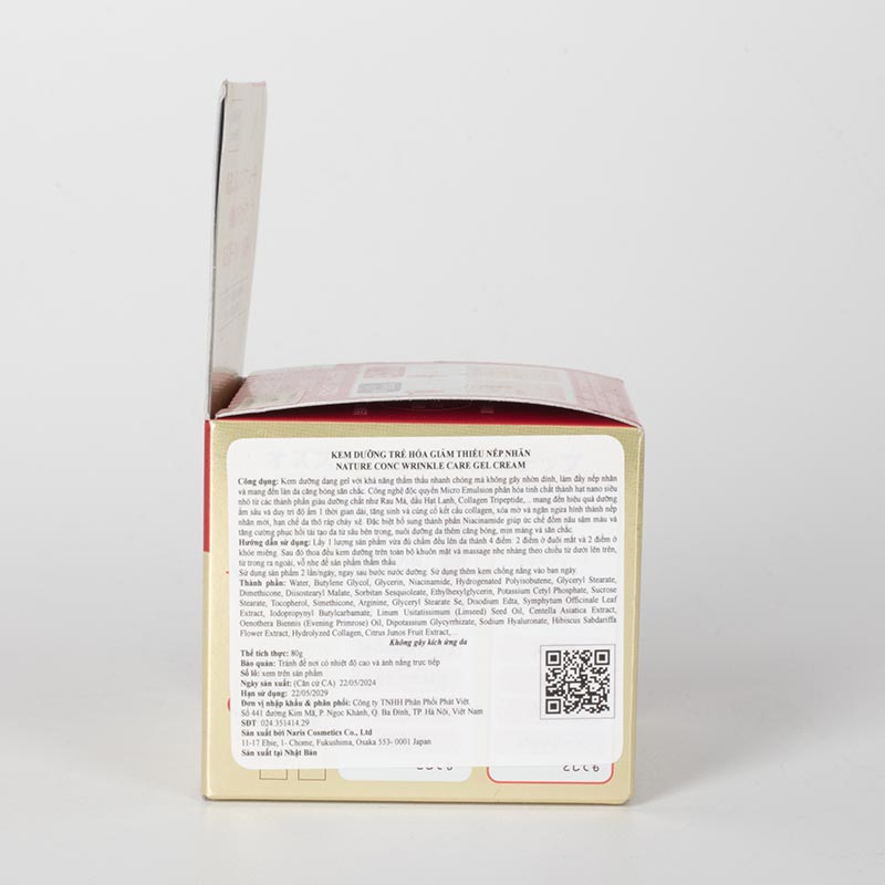 Kem dưỡng trẻ hóa giảm thiểu nếp nhăn Nhật Bản Nature Conc Wrinkle Care Gel Cream 80g thương hiệu NARIS