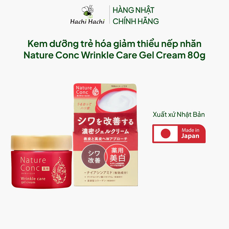 Kem dưỡng trẻ hóa giảm thiểu nếp nhăn Nhật Bản Nature Conc Wrinkle Care Gel Cream 80g thương hiệu NARIS
