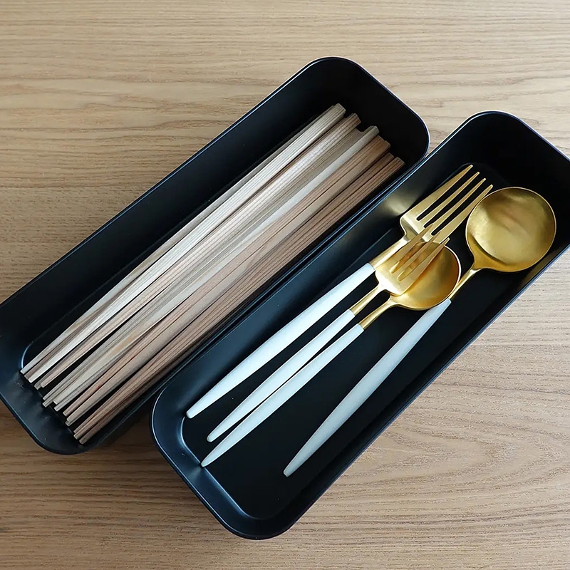 Khay đựng vật dụng, đồ dùng nhà bếp 26.2x9cm (Đen) thương hiệu NAKAYA