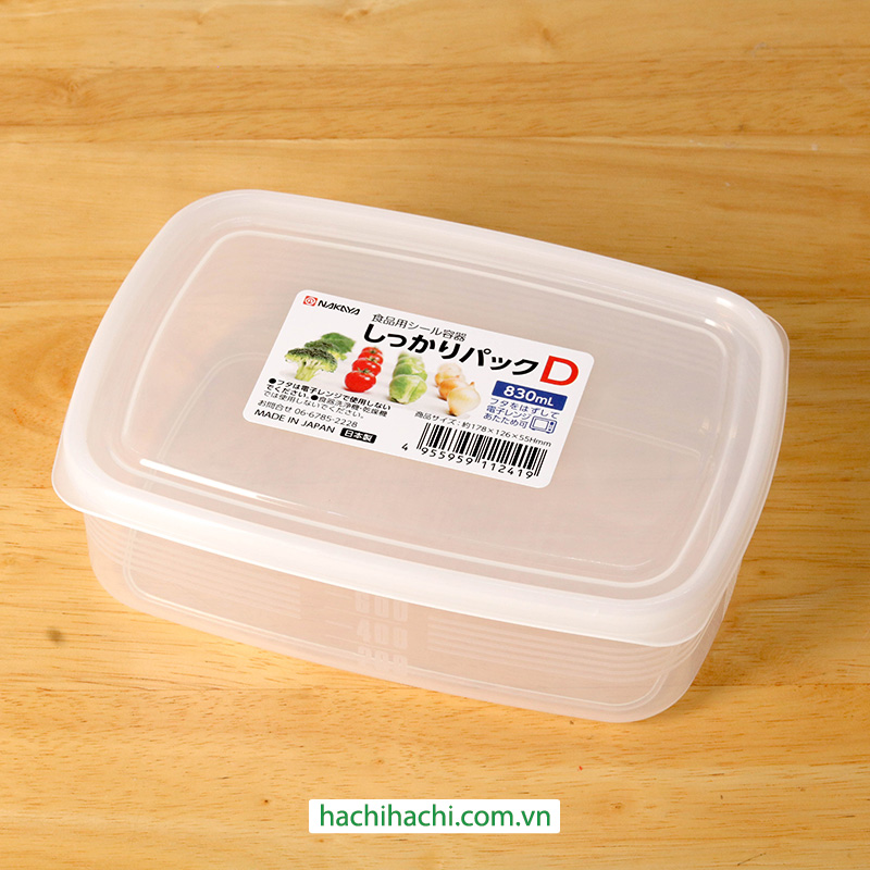 Hộp đựng thực phẩm Nhật Bản trữ đông, trữ mát, dùng lò vi sóng Nakaya 830ml thương hiệu NAKAYA