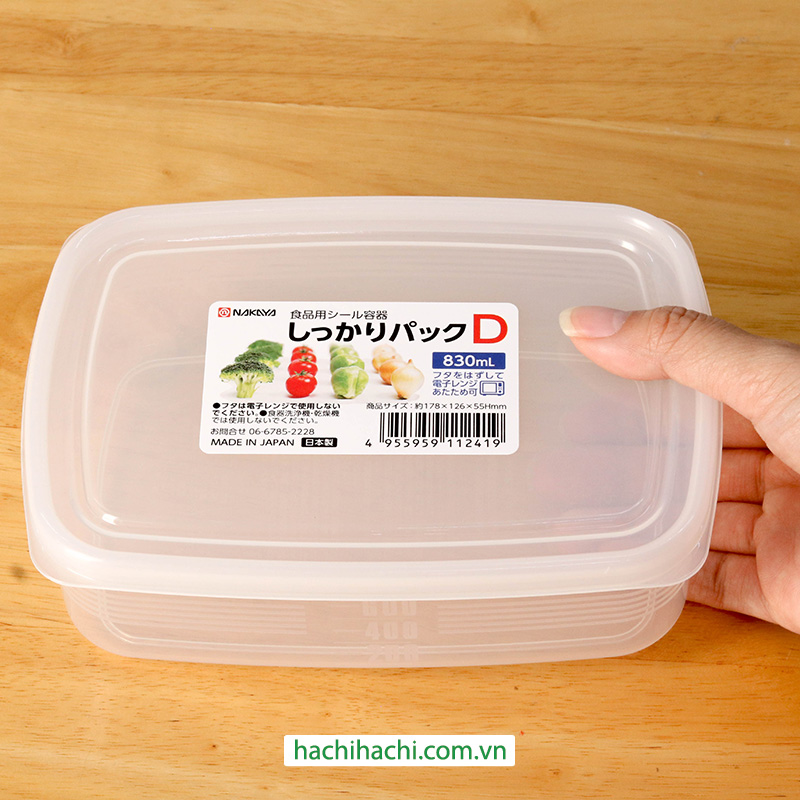 Hộp đựng thực phẩm Nhật Bản trữ đông, trữ mát, dùng lò vi sóng Nakaya 830ml thương hiệu NAKAYA