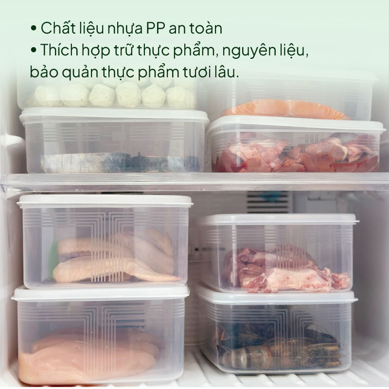 Hộp đựng thực phẩm Nhật Bản trữ đông, trữ mát, dùng lò vi sóng Nakaya 3L thương hiệu NAKAYA