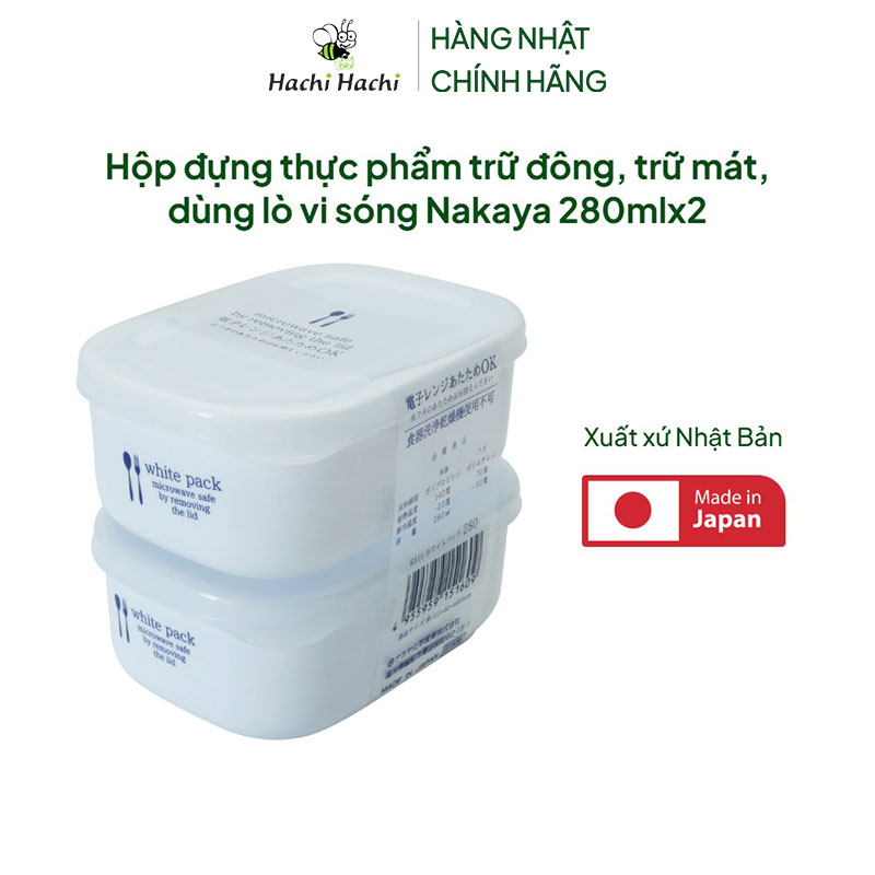 Hộp đựng thực phẩm Nhật Bản trữ đông, trữ mát, dùng lò vi sóng Nakaya 280mlx2 thương hiệu NAKAYA