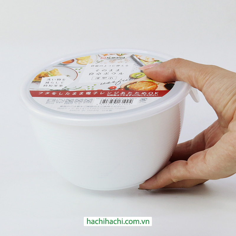 Tô nhựa Nhật Bản dùng được lò vi sóng Nakaya 14cm có nắp (Nhiều mẫu)-Giao mẫu ngẫu nhiên thương hiệu NAKAYA