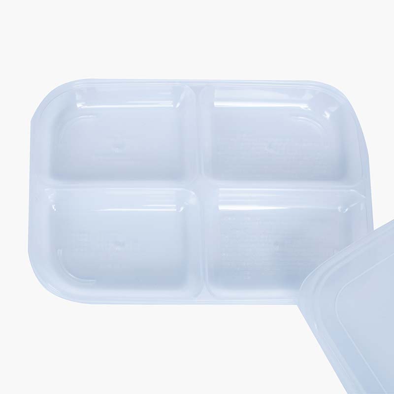 Hộp đựng thực phẩm Nhật Bản trữ đông, trữ mát, dùng lò vi sóng Nakaya chia 4 ngăn 680ml thương hiệu NAKAYA