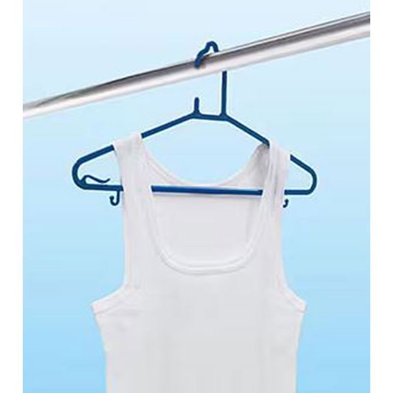 Móc quần áo chống trượt Kokubo Nhật Bản có 2 móc phụ 10 cái (Xanh) thương hiệu KOKUBO