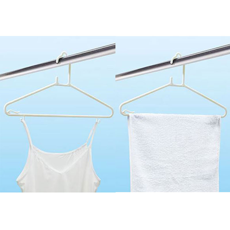 Móc quần áo chống trượt Kokubo Nhật Bản có 2 móc phụ 10 cái (Trắng) thương hiệu KOKUBO