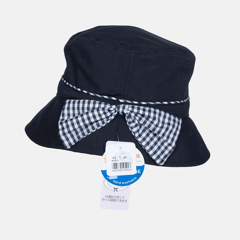 Nón nữ chống nắng tia UV đính nơ (Đen)