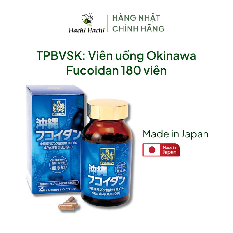 TPBVSK: Viên uống Okinawa Fucoidan Nhật Bản 180 viên, tăng sức khỏe, nâng cao đề kháng thương hiệu KANEHIDE BIO