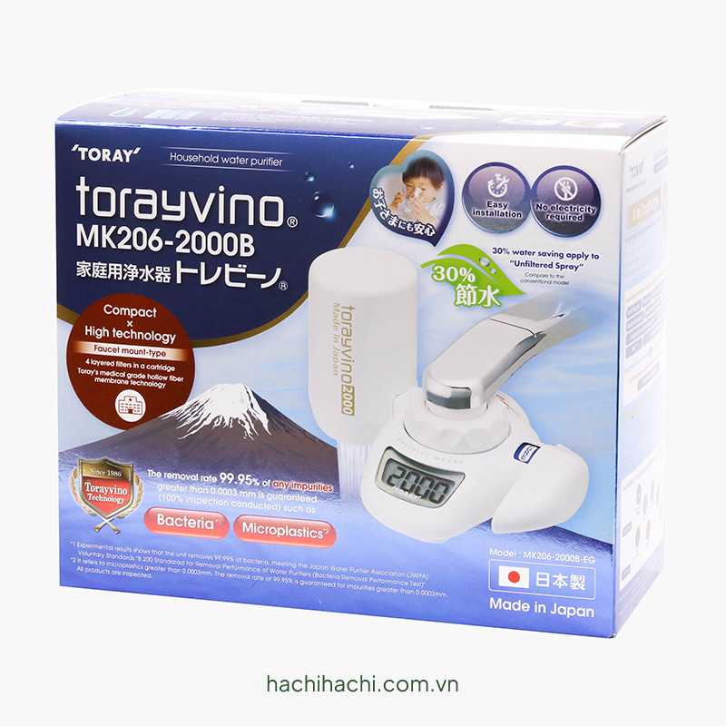 Thiết bị lọc nước tại vòi Nhật Bản Torayvino MK206-2000B, uống trực tiếp tại vòi thương hiệu TORAYVINO