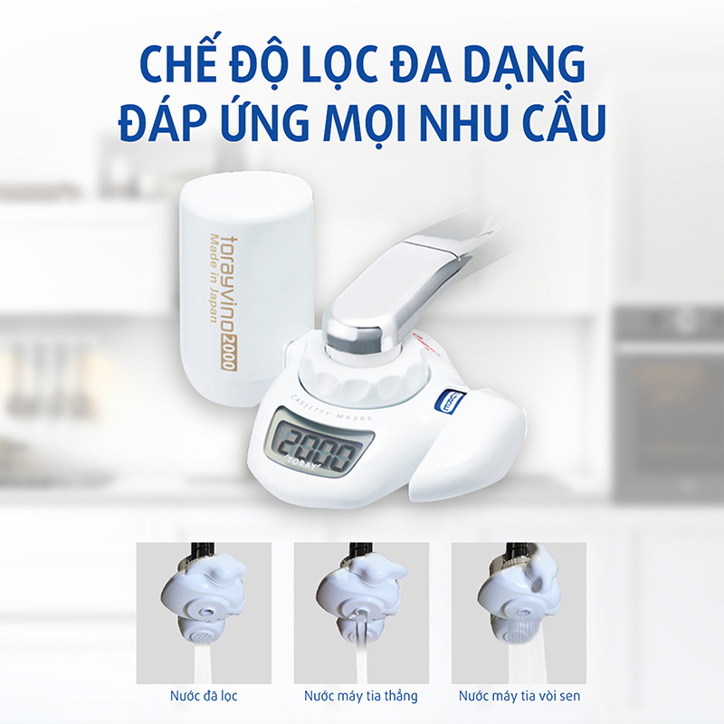 Thiết bị lọc nước tại vòi Nhật Bản Torayvino MK206-2000B, uống trực tiếp tại vòi thương hiệu TORAYVINO