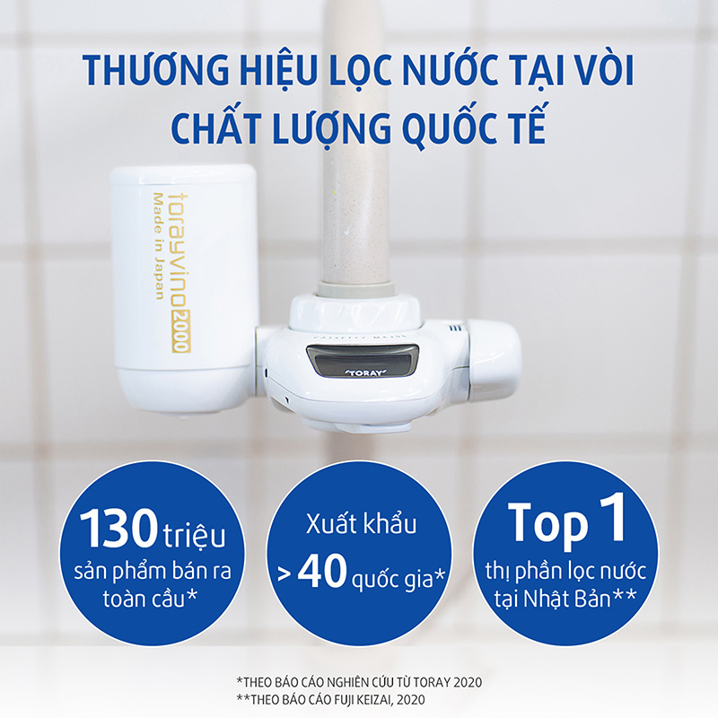 Bộ lọc thay thế Nhật Bản Torayvino MKC.2000B, uống trực tiếp tại vòi thương hiệu TORAYVINO
