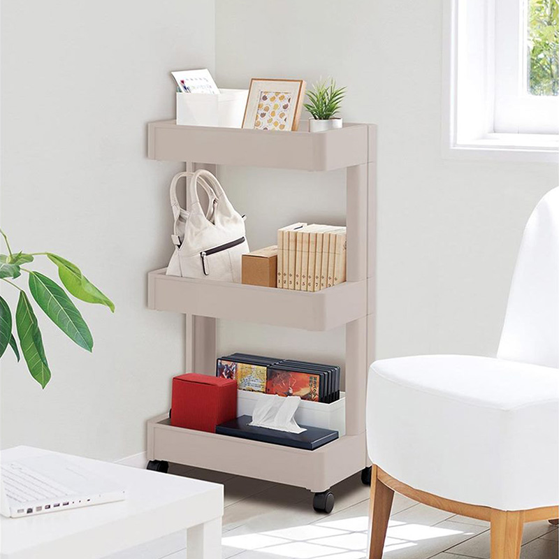 Kệ nhựa Nhật Bản để đồ đa năng 3 tầng có bánh xe 45x26cm thương hiệu FUDO GIKEN