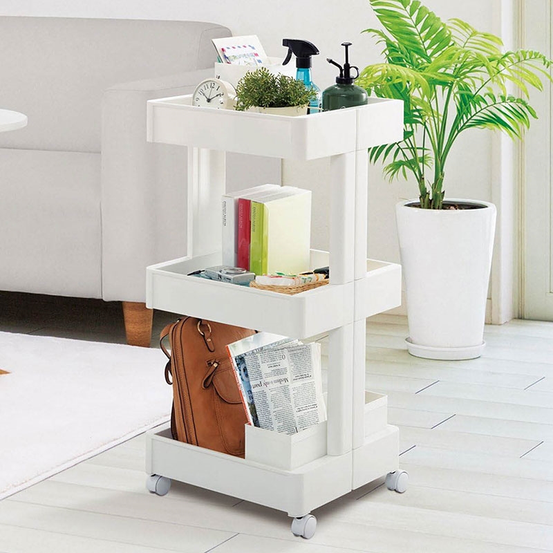 Kệ để đồ đa năng Nhật Bản 3 tầng có bánh xe Smart Wagon Fit 35.7x39.1cm thương hiệu FUDO GIKEN