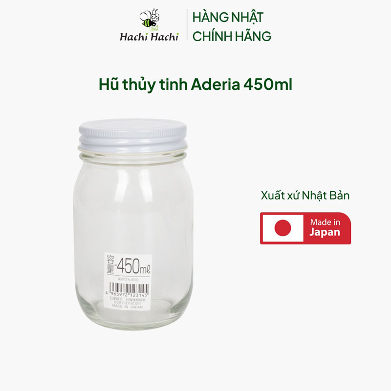 Hũ thủy tinh Aderia 450ml thương hiệu ADERIA