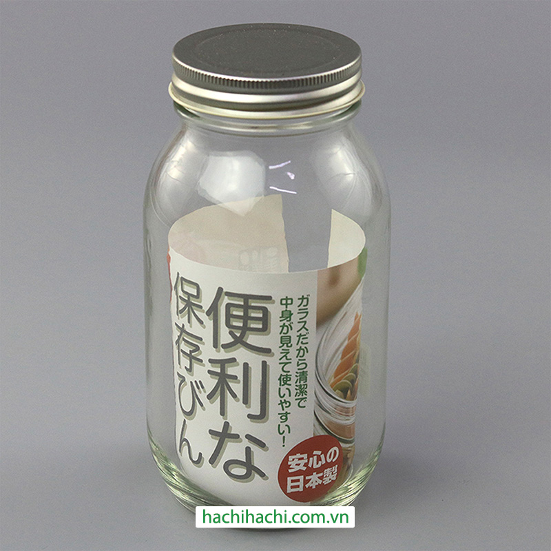 Hũ thủy tinh Aderia Nhật Bản 900ml, nắp thiếc thương hiệu ADERIA