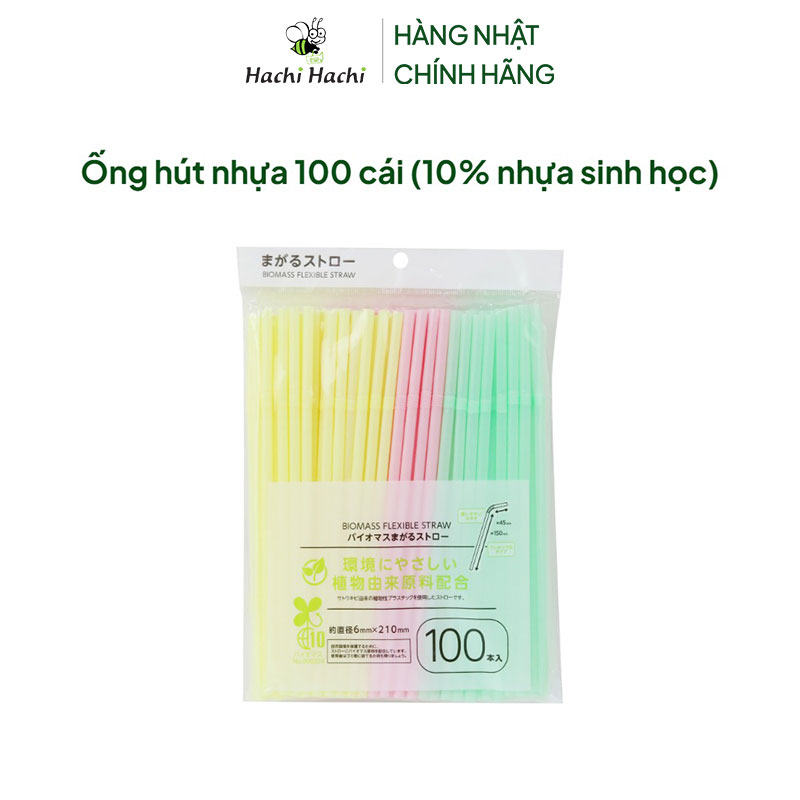 Ống hút nhựa 100 cái (10% nhựa sinh học) thương hiệu MORITOKU