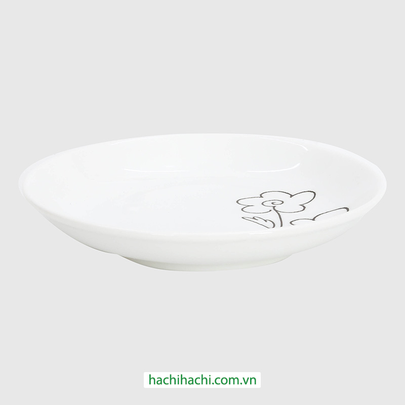 Đĩa sứ 14cm, đĩa gốm sứ nông lòng, cạn lòng, dùng được lò vi sóng thương hiệu 