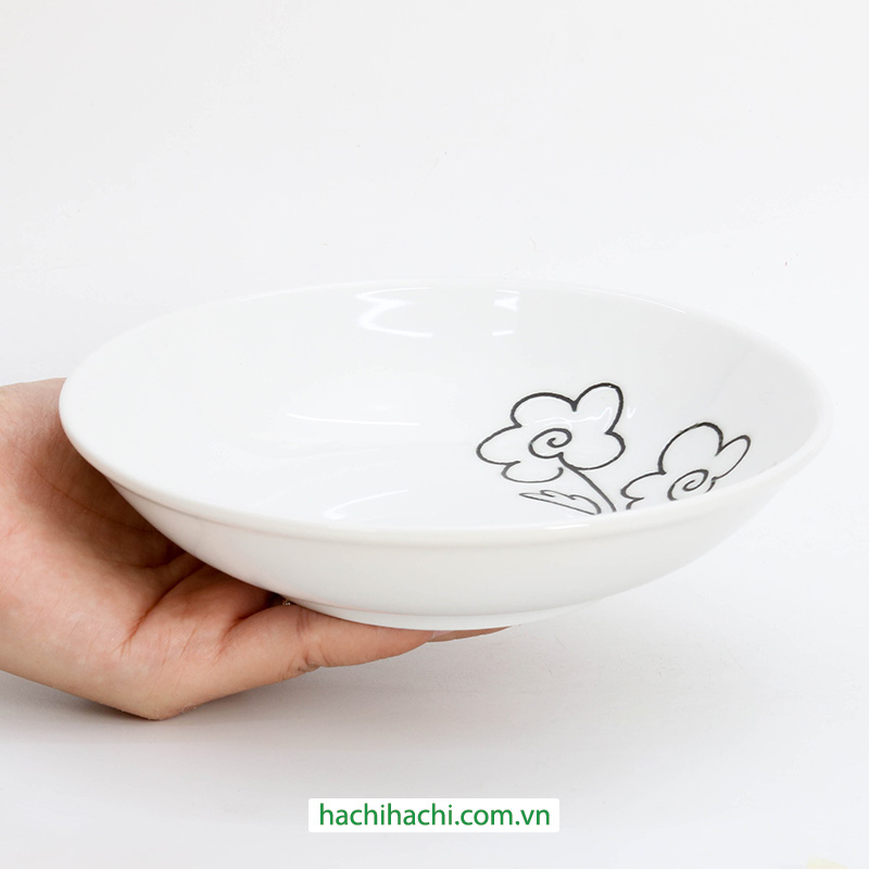 Đĩa sứ 16.4cm sâu lòng , đĩa gốm sứ nông lòng, cạn lòng, dùng được lò vi sóng thương hiệu 