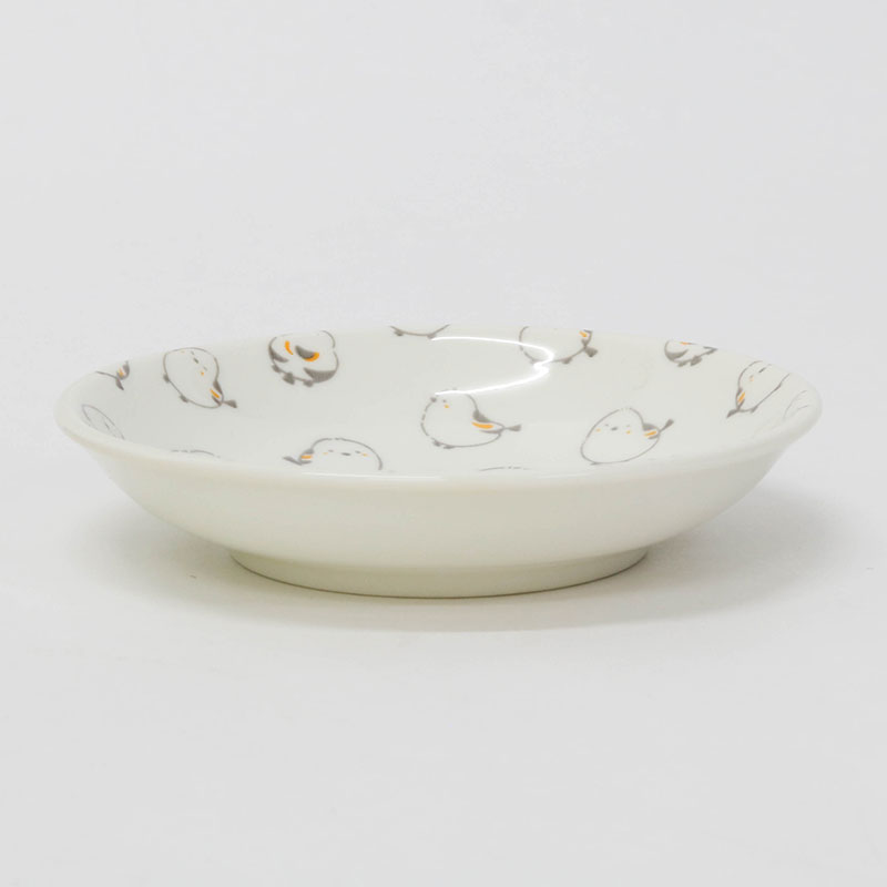 Đĩa sứ 12cm, đĩa gốm sứ nông lòng, cạn lòng (Chim Shimaenaga), dùng được lò vi sóng thương hiệu YAMAGIN