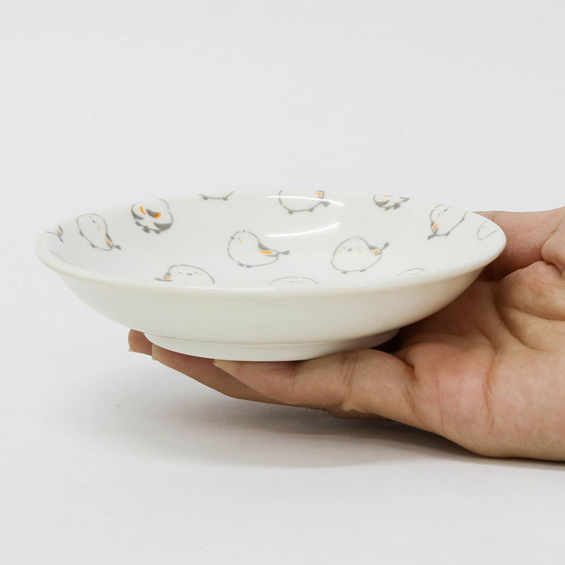 Đĩa sứ 12cm, đĩa gốm sứ nông lòng, cạn lòng (Chim Shimaenaga), dùng được lò vi sóng thương hiệu YAMAGIN