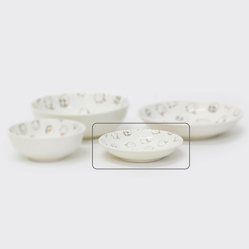 Đĩa sứ 12cm, đĩa gốm sứ nông lòng, cạn lòng (Chim Shimaenaga), dùng được lò vi sóng thương hiệu YAMAGIN