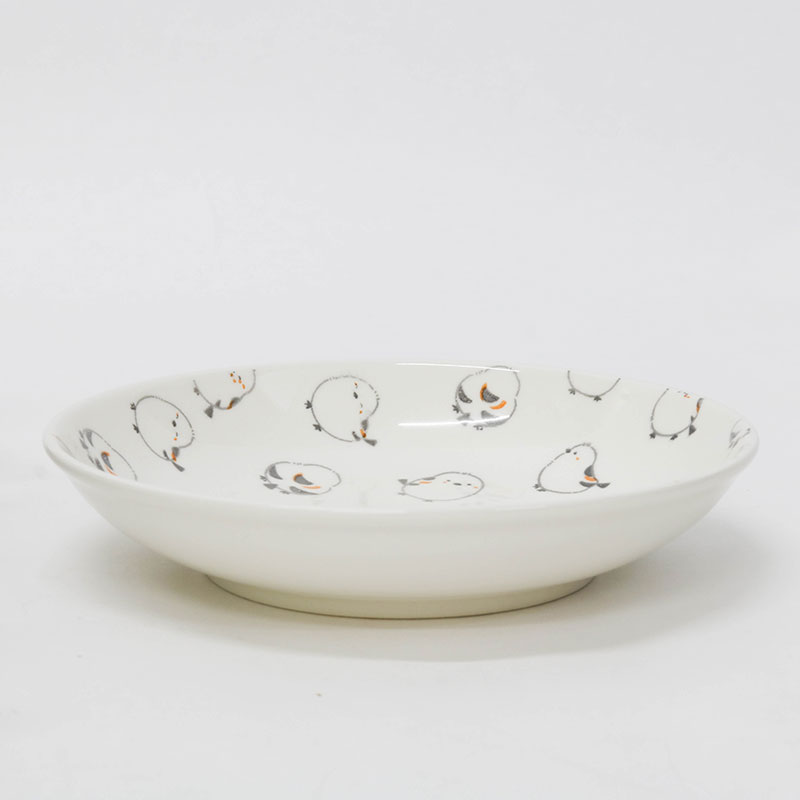 Đĩa sứ 16.7cm, đĩa gốm sứ sâu lòng (Chim Shimaenaga), dùng được lò vi sóng thương hiệu YAMAGIN