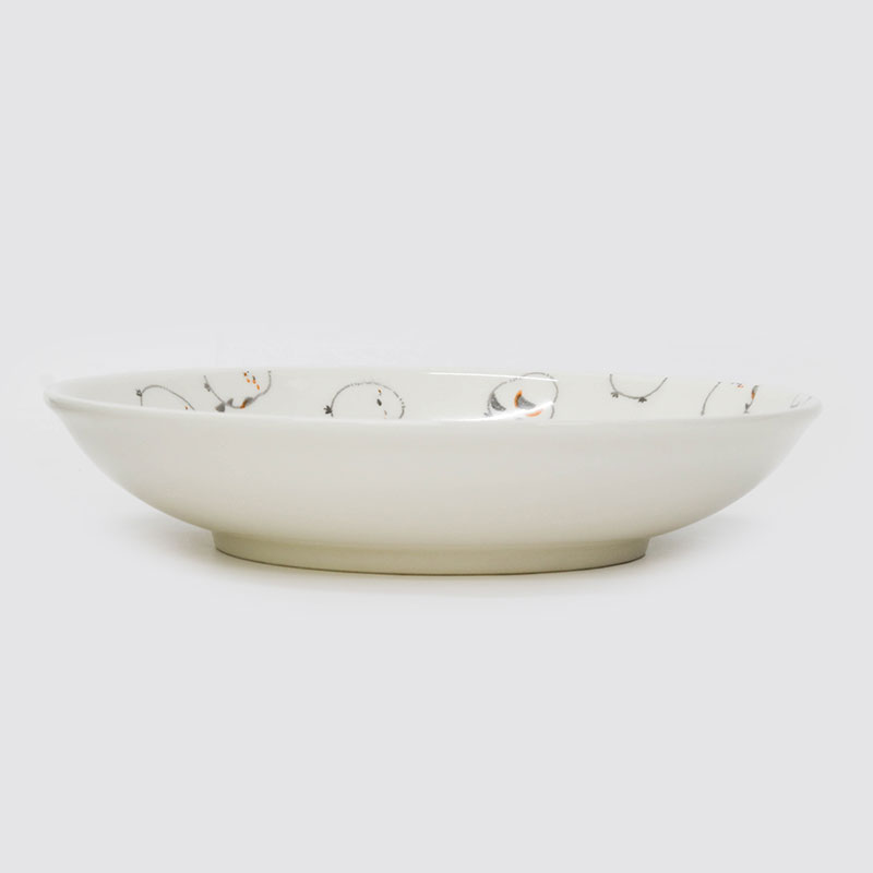 Đĩa sứ 16.7cm, đĩa gốm sứ sâu lòng (Chim Shimaenaga), dùng được lò vi sóng thương hiệu YAMAGIN