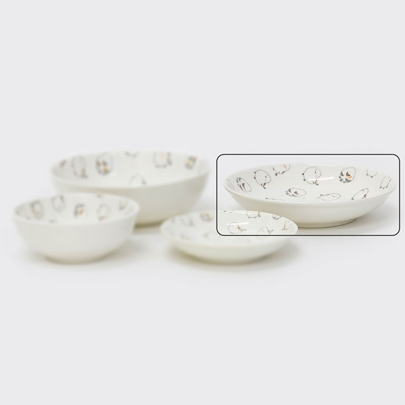 Đĩa sứ 16.7cm, đĩa gốm sứ sâu lòng (Chim Shimaenaga), dùng được lò vi sóng thương hiệu YAMAGIN