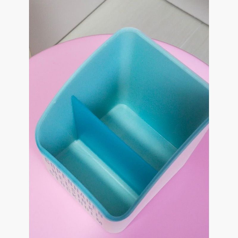 Khay đựng vật dụng, văn phòng phẩm, remote 2 ngăn 10x9cm (Xanh da trời) thương hiệu YAMADA