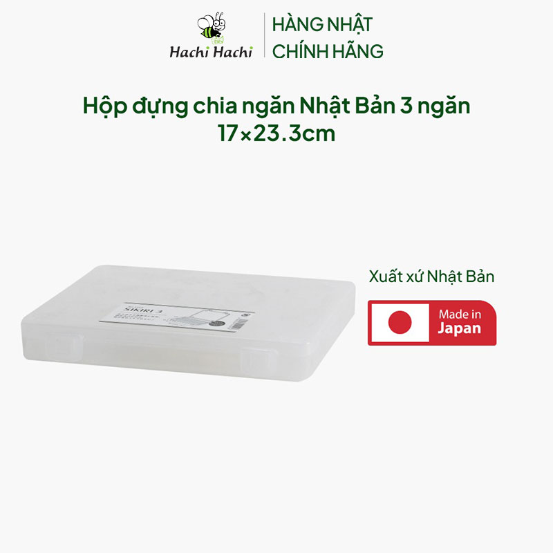 Hộp đựng chia ngăn Nhật Bản 3 ngăn 17x23.3cm thương hiệu YAMADA