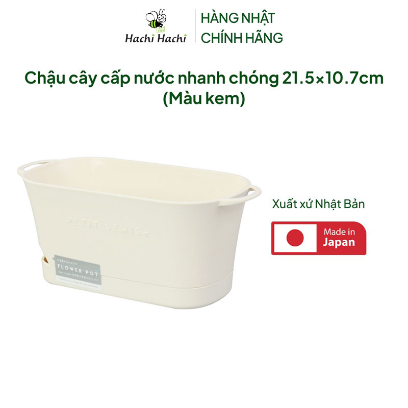 Chậu cây cấp nước nhanh chóng 21.5x10.7cm (Màu kem) thương hiệu YAMADA