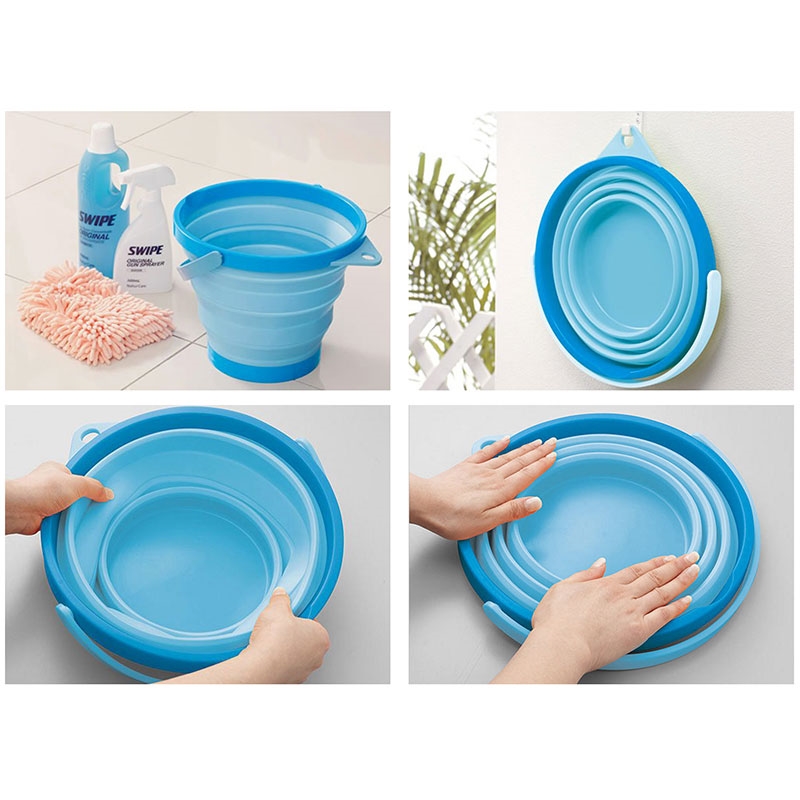 Xô nhựa gấp gọn 8L (Xanh) thương hiệu ISETOU