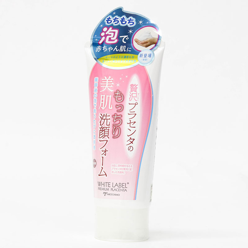 Sữa rửa mặt trắng sáng da, giảm nếp nhăn Nhật Bản White label premium placenta wash 110g thương hiệu MICCOSMO