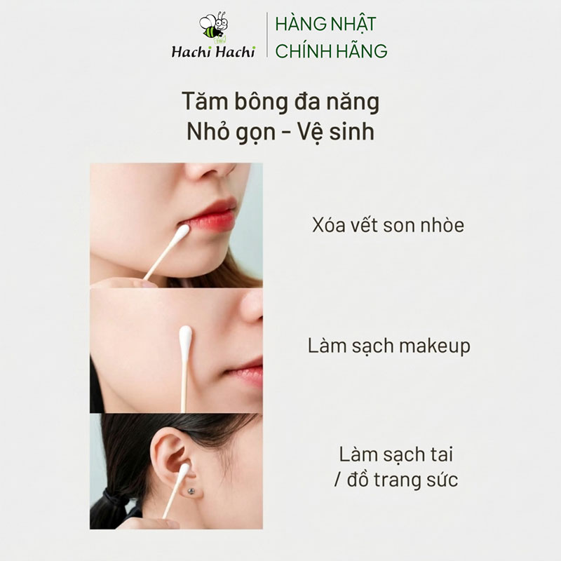 Tăm bông đầu tròn 300 cây thương hiệu MITSUKI