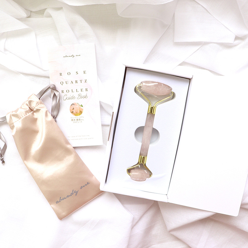 Cây lăn massage đá Thạch Anh Hồng tự nhiên nâng cơ mặt, đuôi mắt, vùng cổ Cogit Abundy Me (kèm túi đựng) thương hiệu COGIT